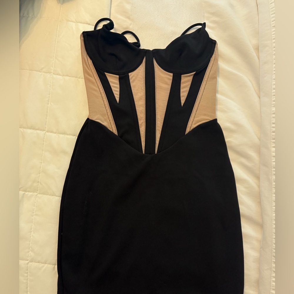 White fox sorority formal dress